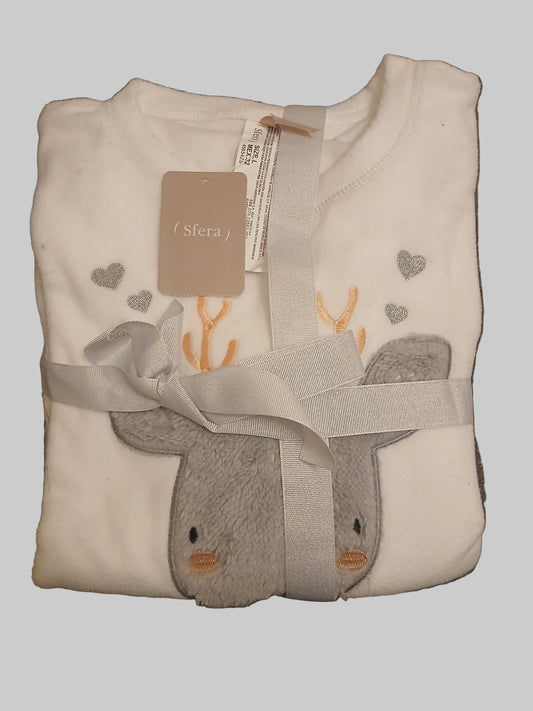 Sfera Fleece Reindeer Pyjamas Lounge Set Size L - Brand New