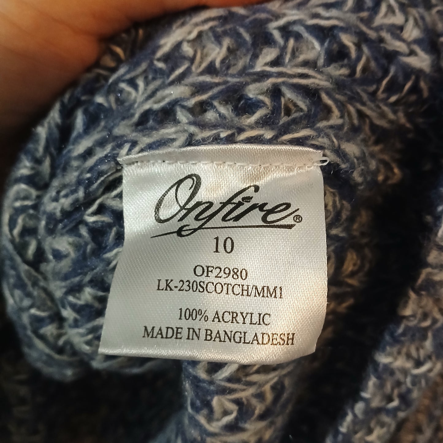 Onfire Jumper Size 10