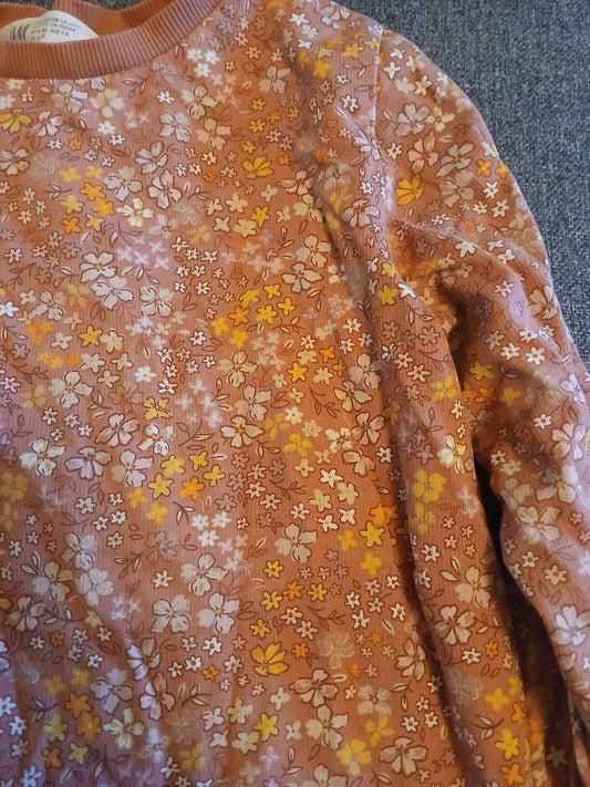H&M Floral Lightweight Sweatshirt Age 6-8
