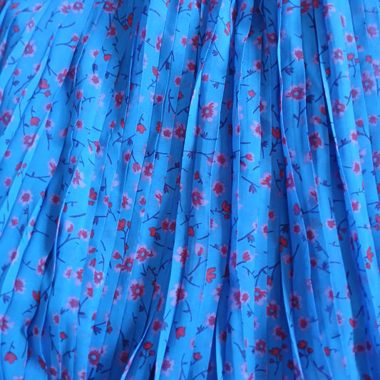 Next Pleated Lined Blue Floral Skirt Age 10