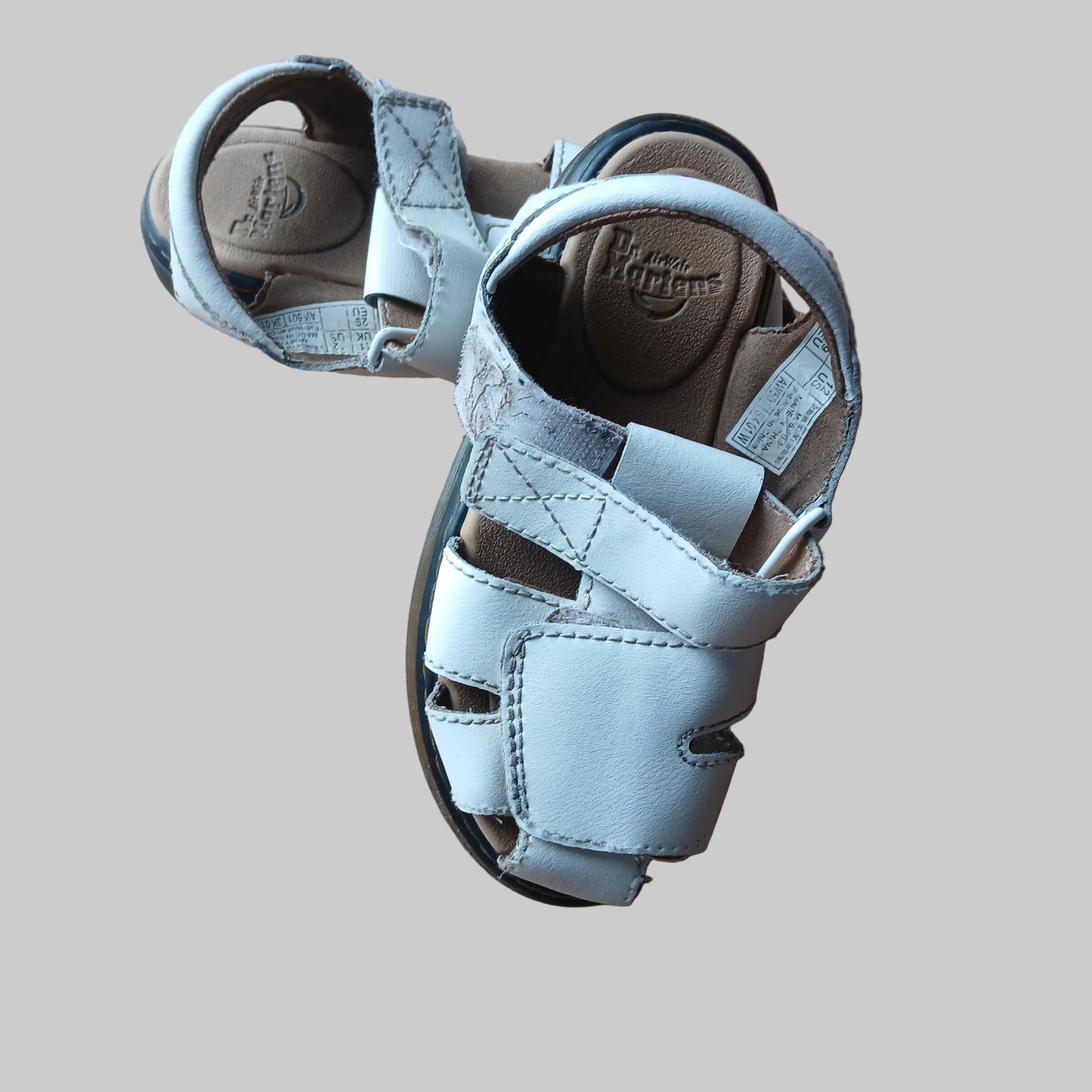 Dr Martens Youth White Moby Sandals Size 11 Eu29