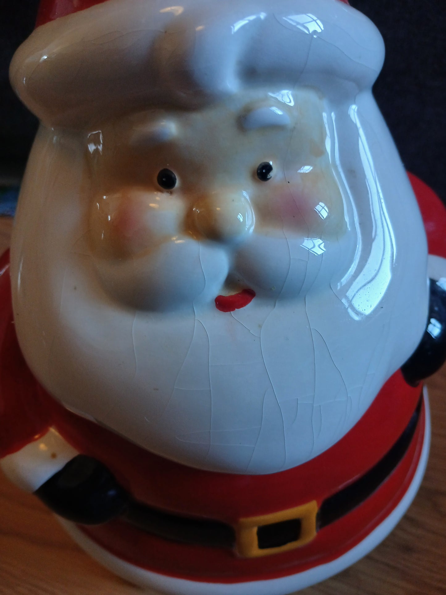 Ceramic Christmas Santa Cookie/Storage Jar