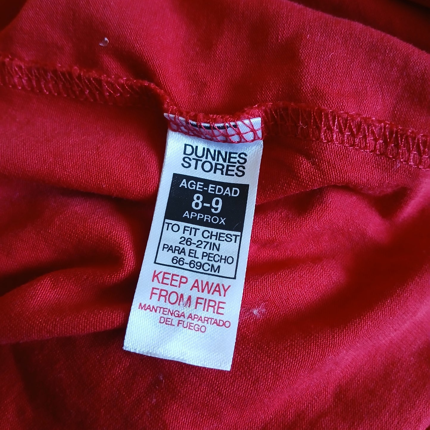 Dunnes Red T-Shirt Age 8-9