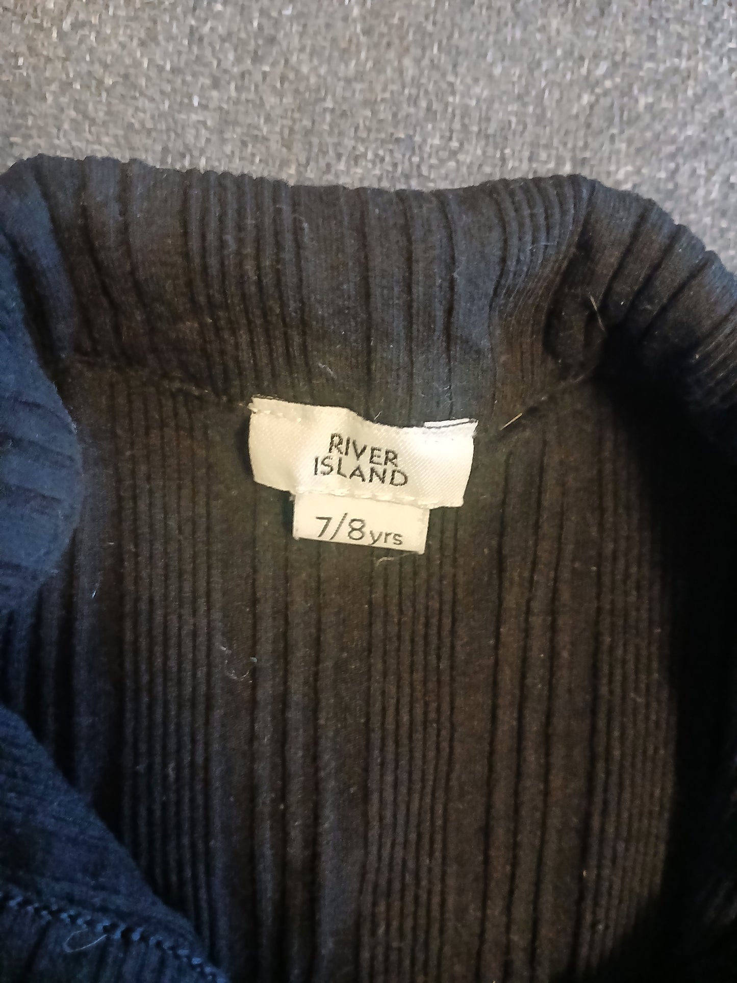 River Island Collared Black Dress with Belt Age 7-8