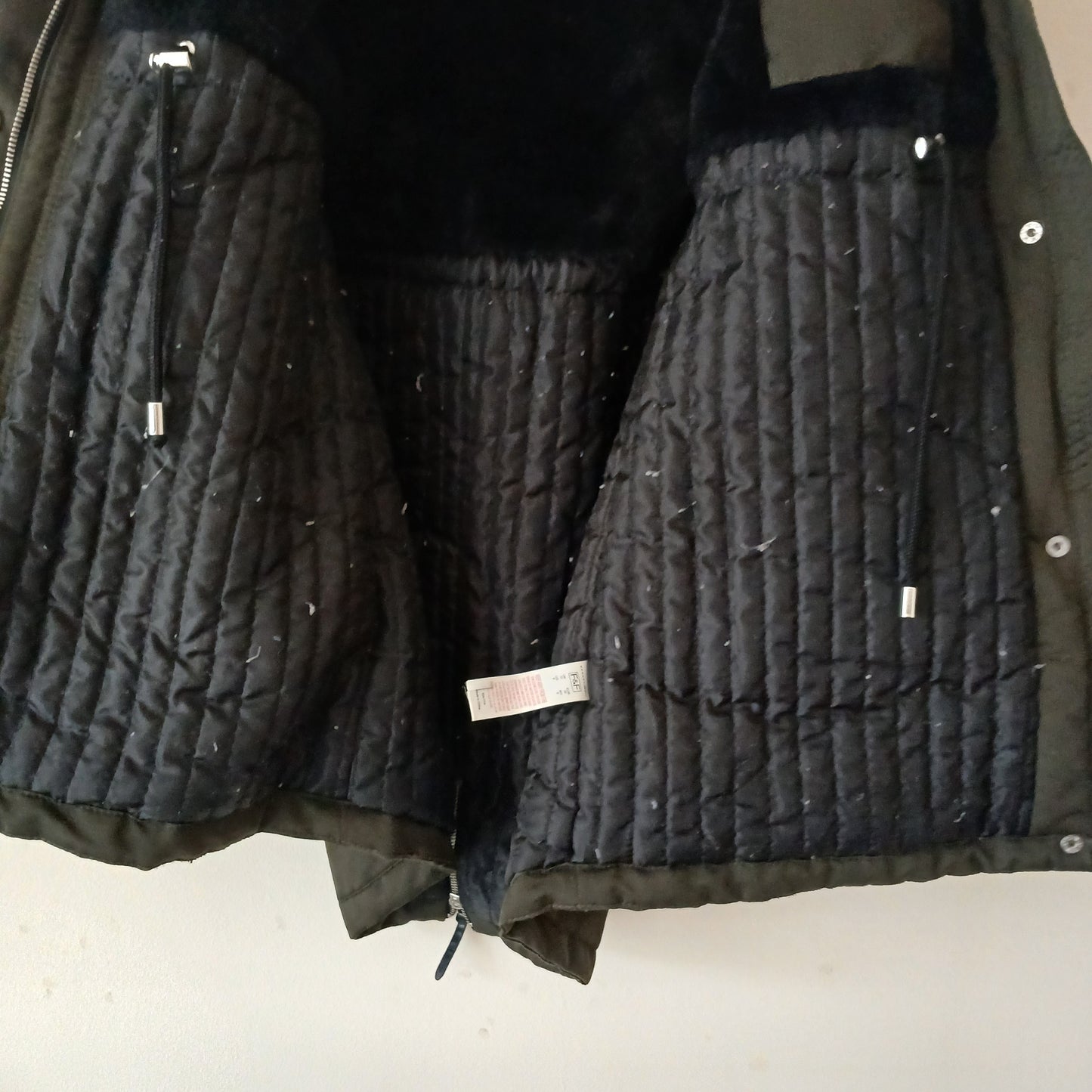 F&F Black/Green Parka Coat Size 10