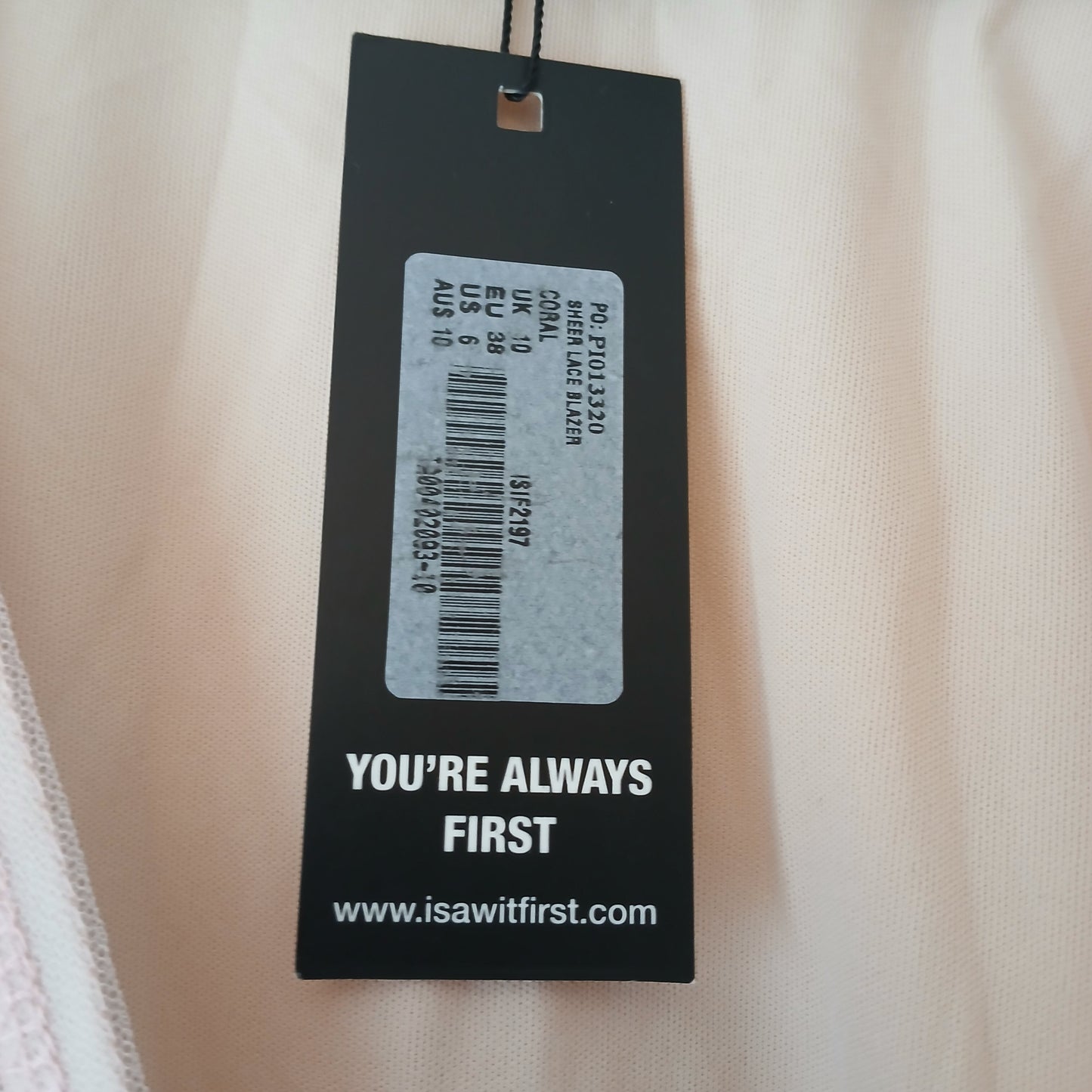 Brand New I Saw It First Pink Sheer Lace Co-Ord Two Piece Suit Size 10