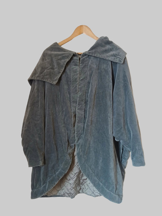 Vintage Chinatown by John Rocha Grey Velvet-Feel Opera Style Coat Size 14