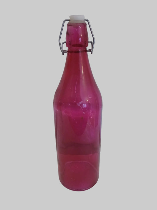 Pink Coloured Glass Bottle