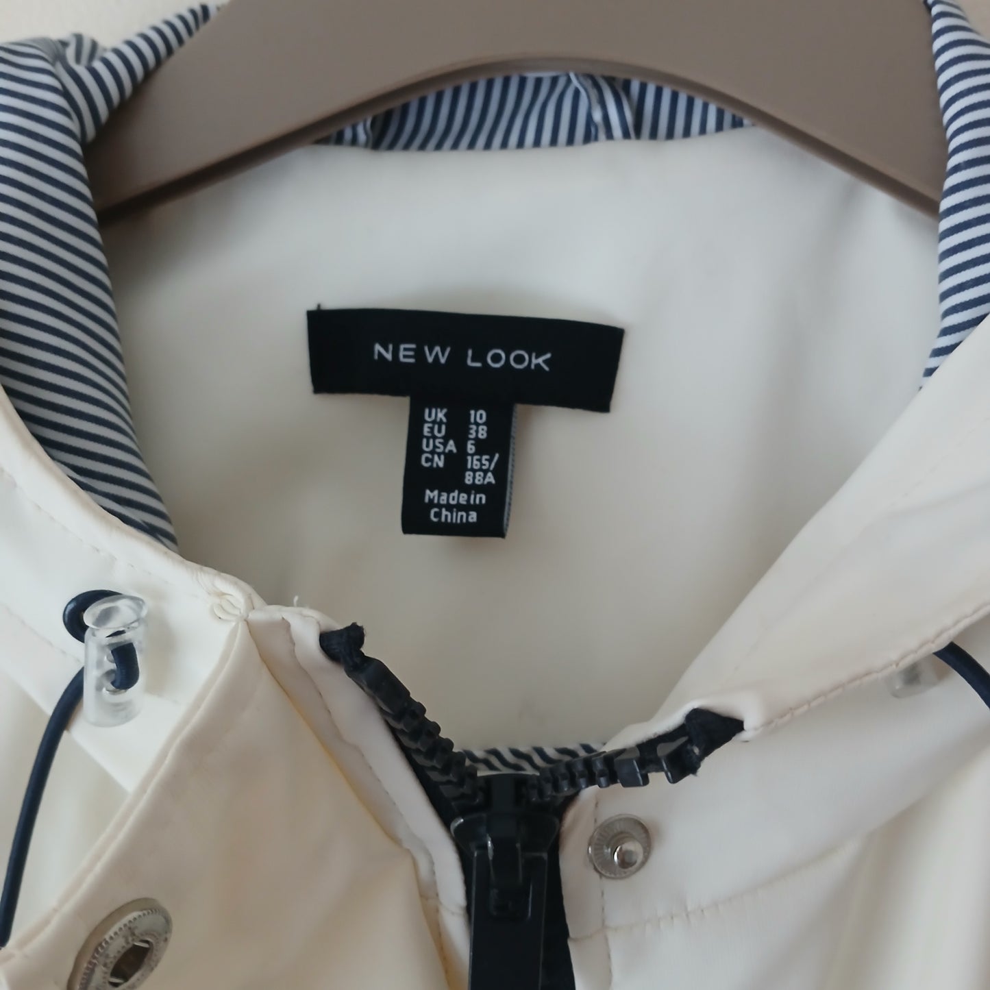 New Look White Rain Coat Size 10