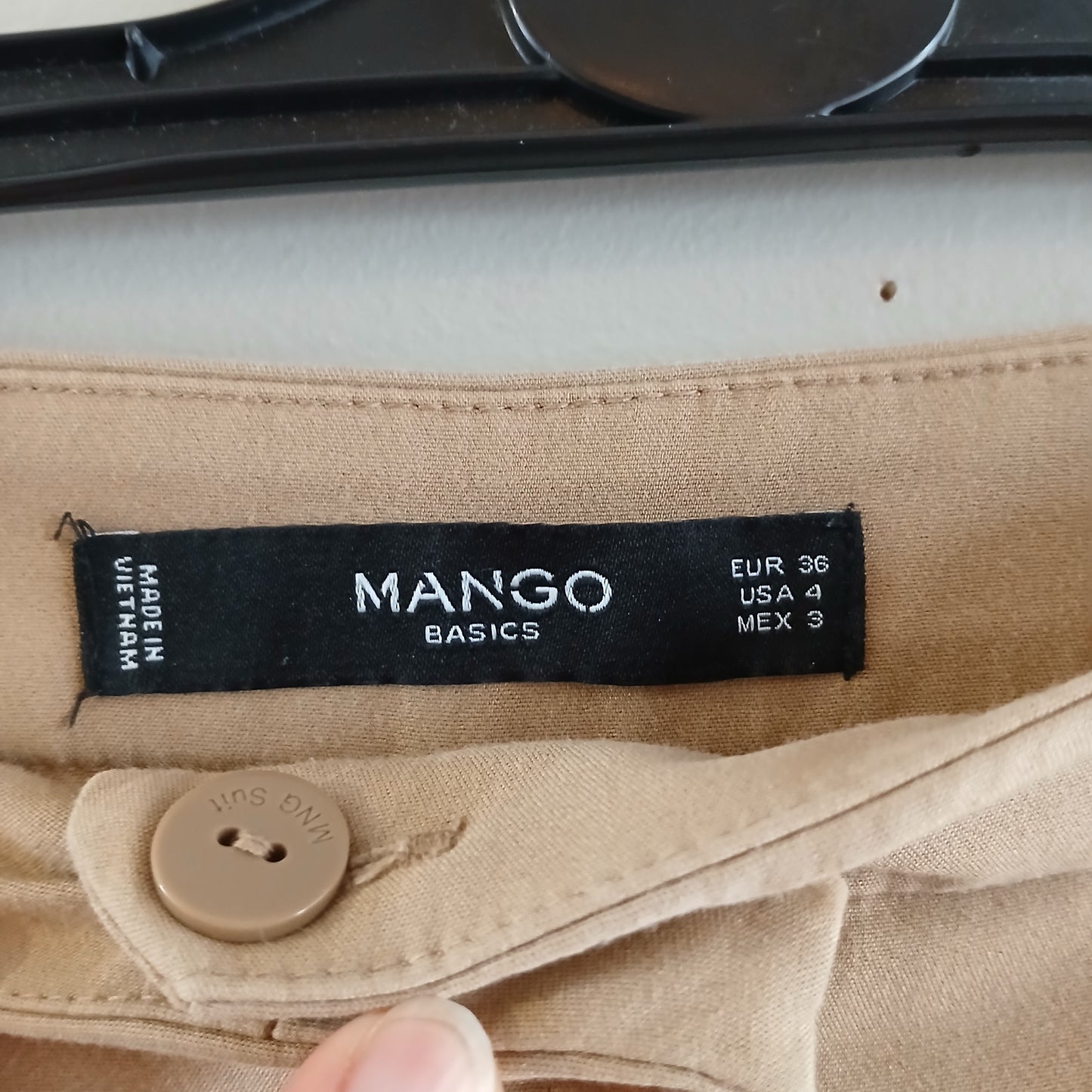 Mango Basics Tan Beige Trousers Size 8