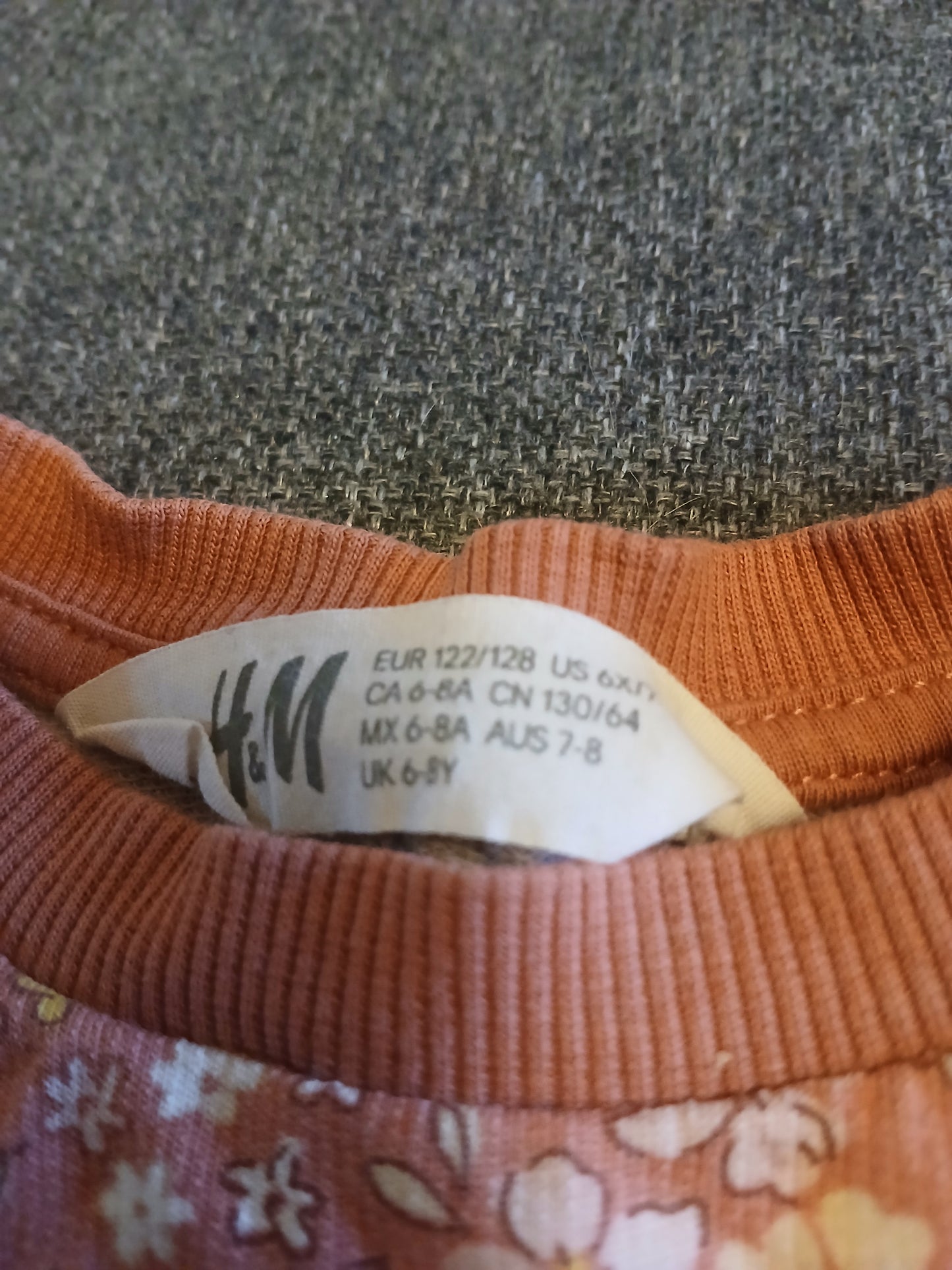 H&M Floral Lightweight Sweatshirt Age 6-8