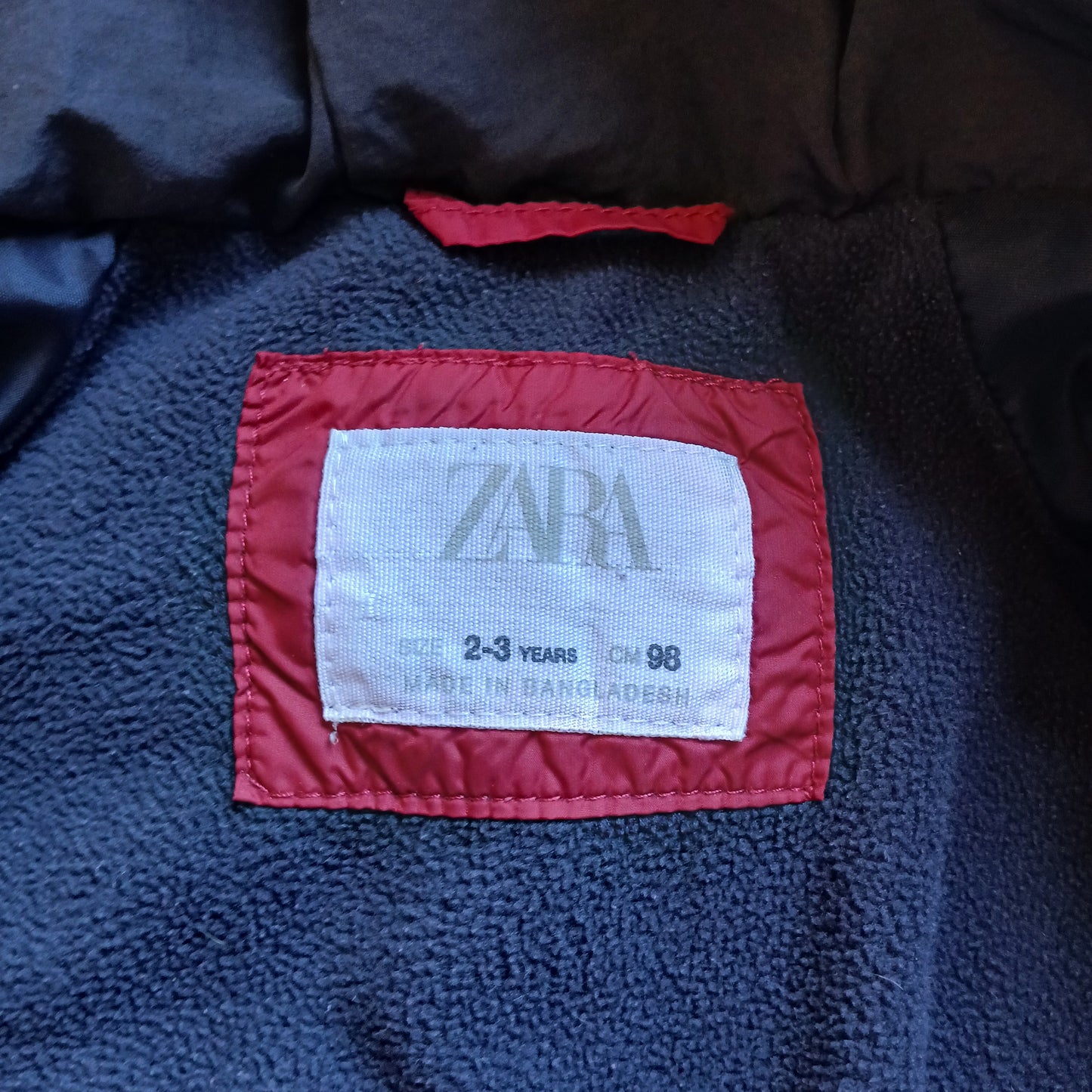 Zara Red Puffer Coat Age 2-3