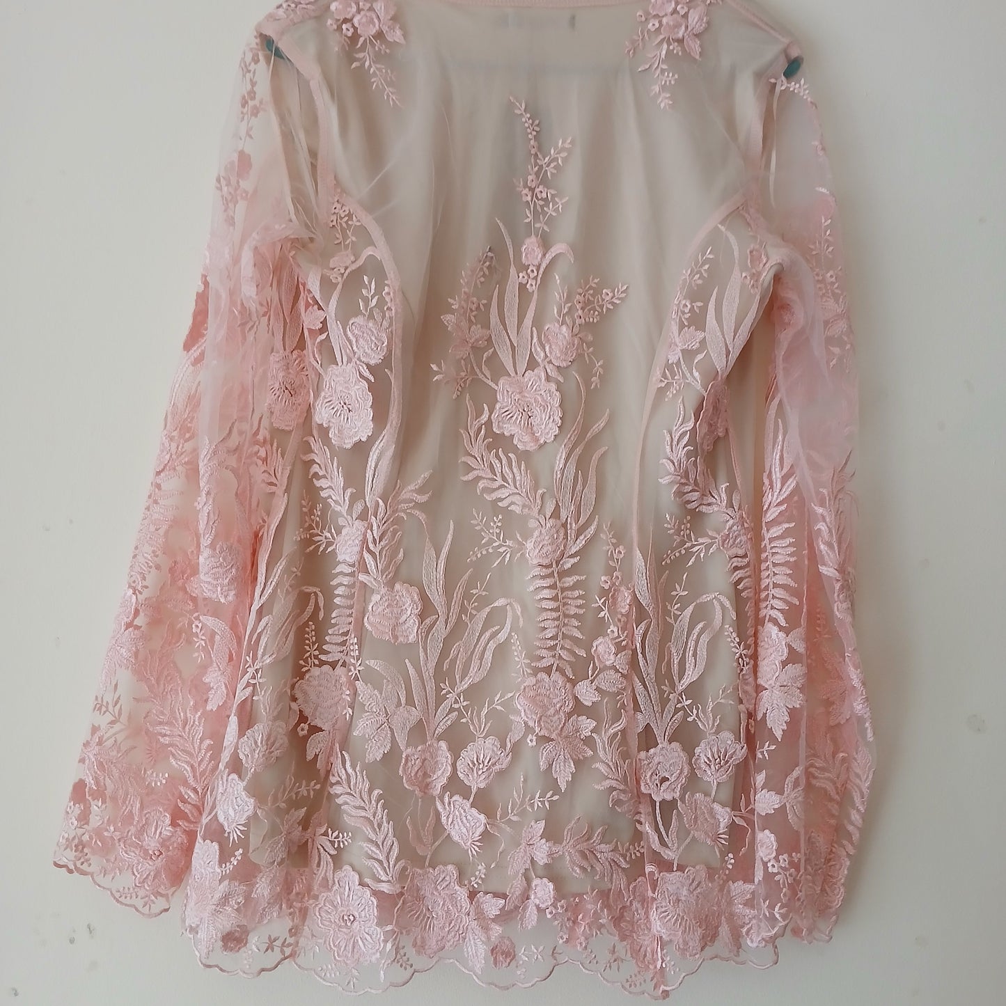 Brand New I Saw It First Pink Sheer Lace Co-Ord Two Piece Suit Size 10