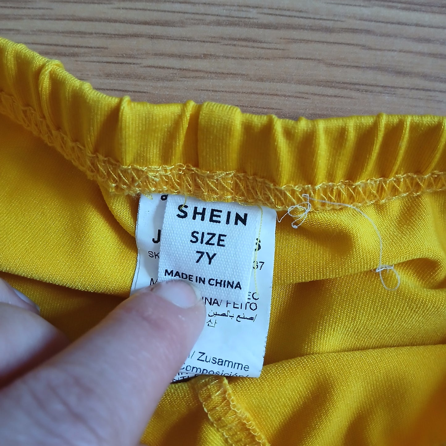 Shein Yellow 3/4 Length Leggings with Ruffles Age 7