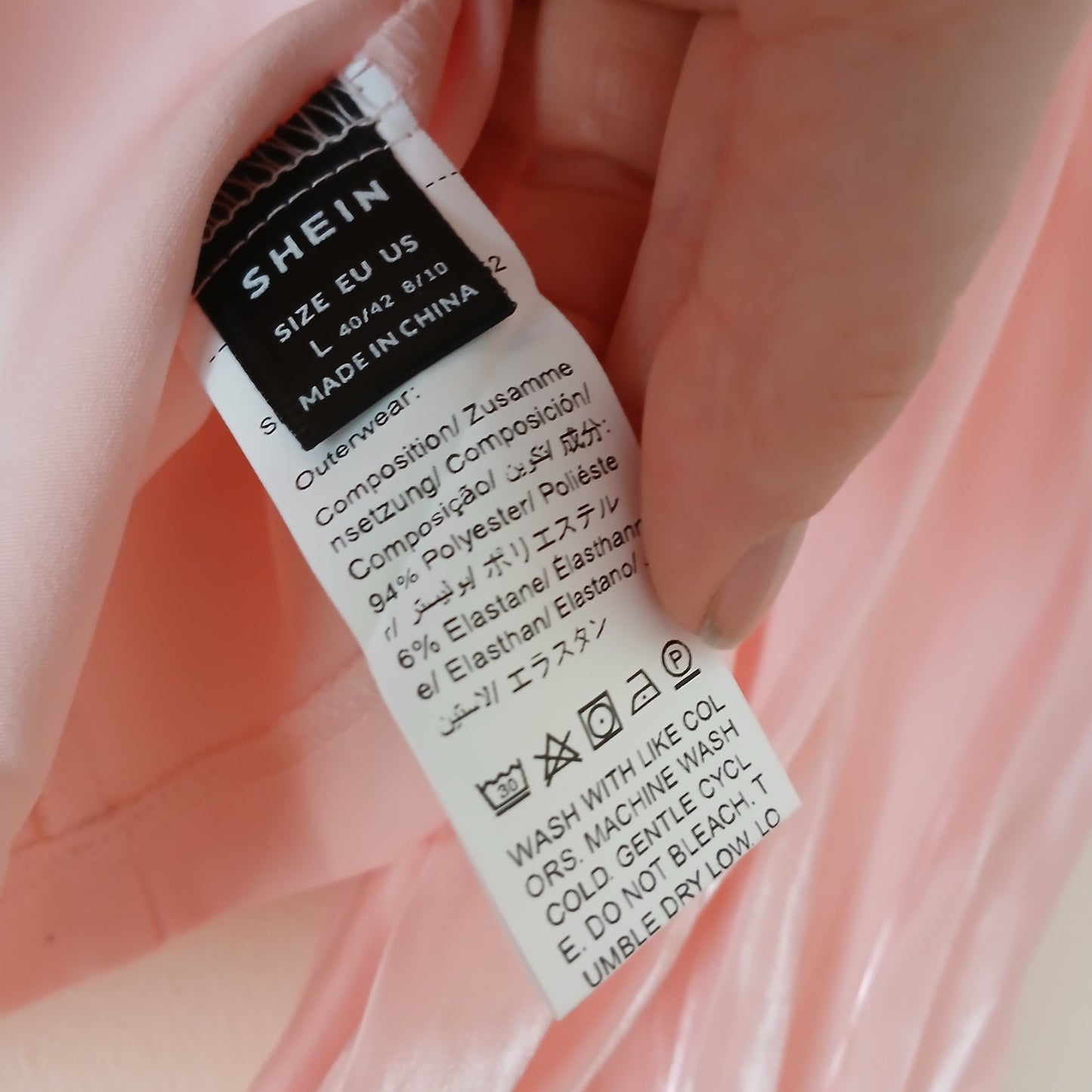 Shein Pink Two-Piece Suit Size L