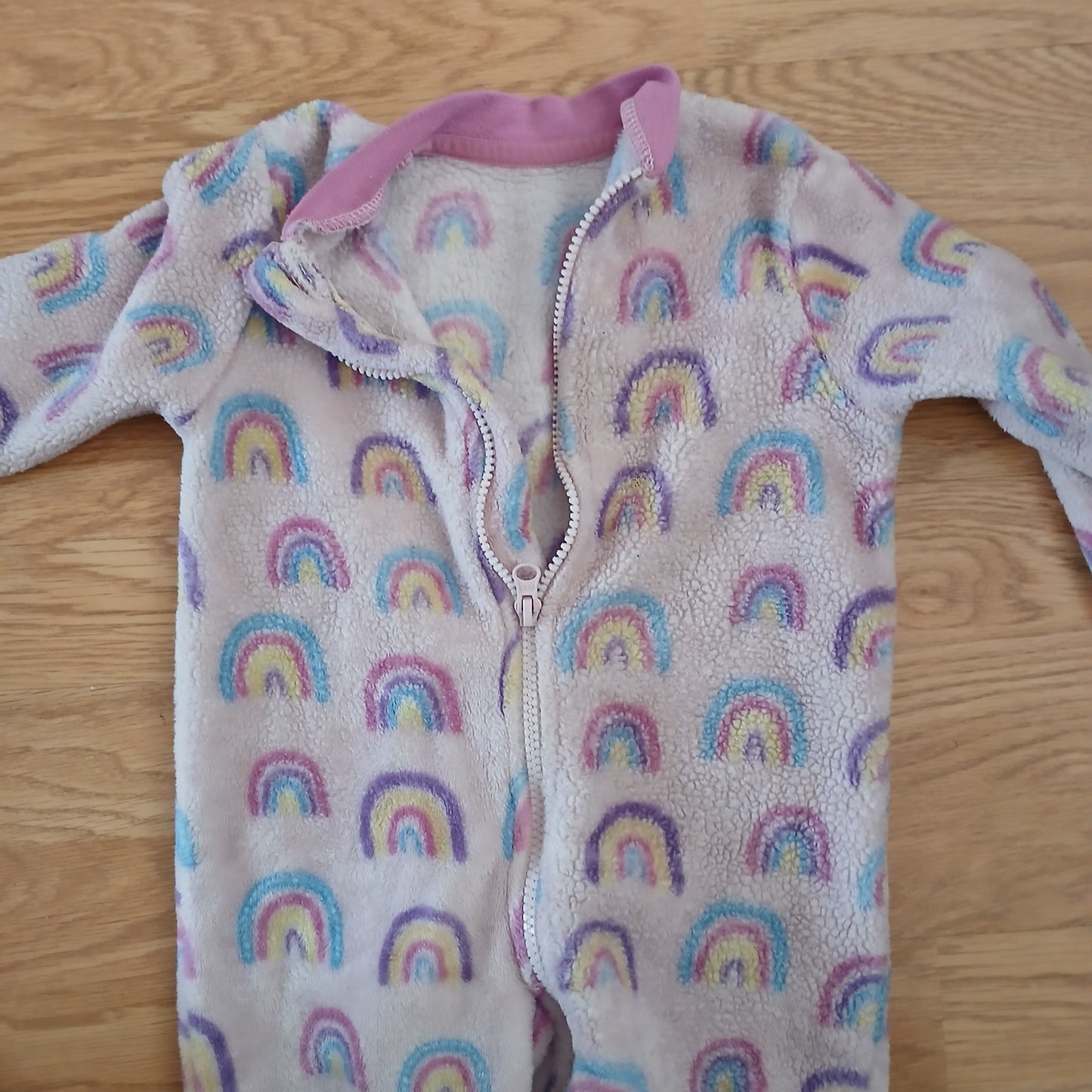 Dunnes Rainbow Fleece Onesie Age 2-3