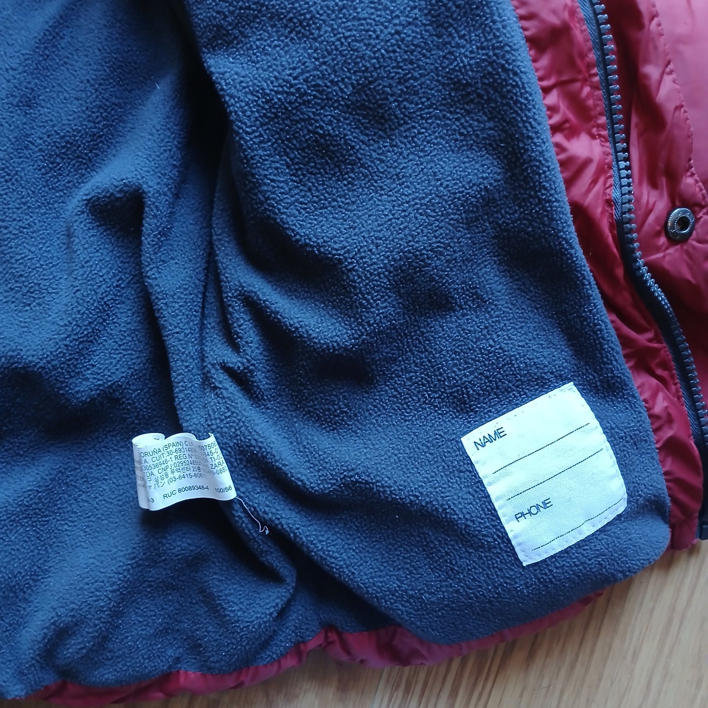 Zara Red Puffer Coat Age 2-3