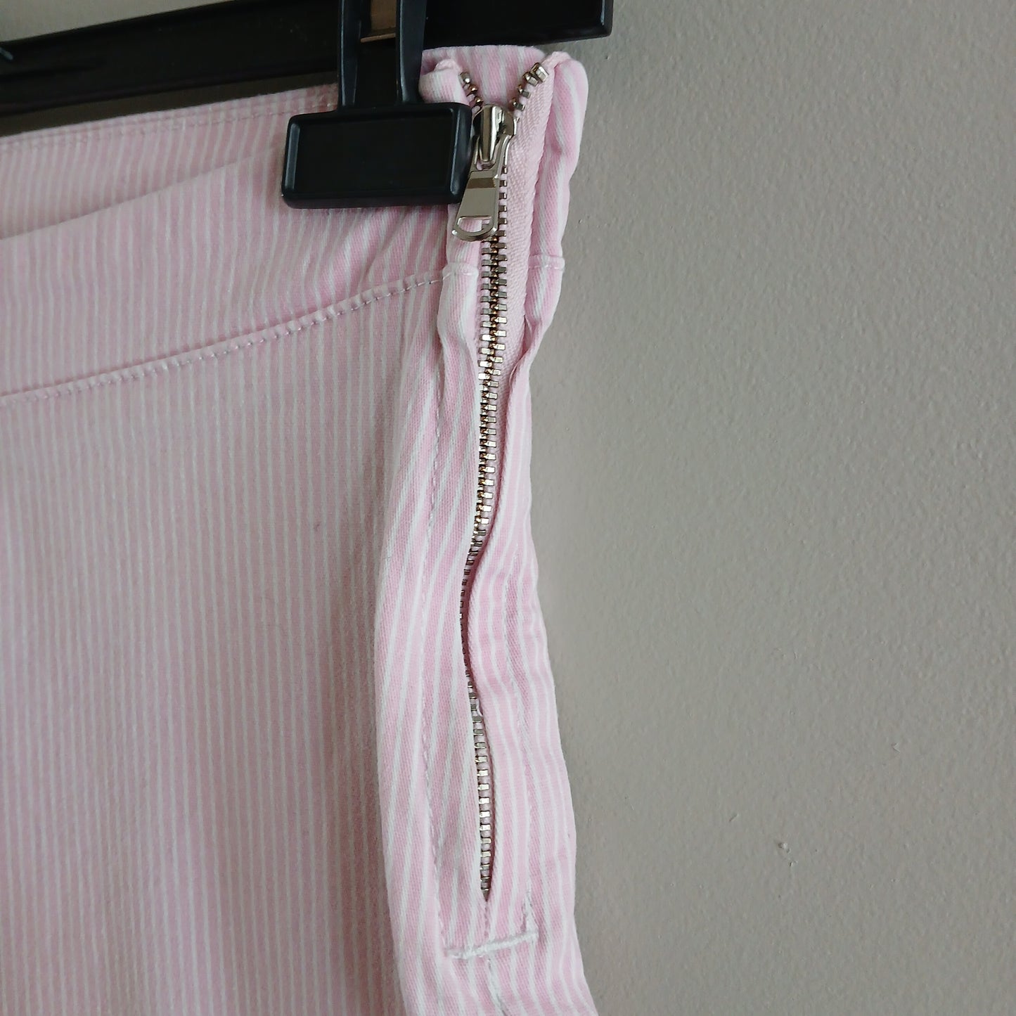 Savida Slim Fit Pink Pinstripe Trousers Size 10