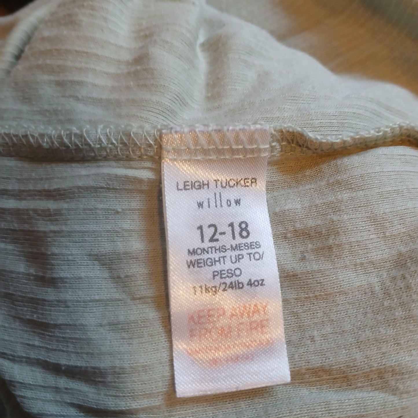 Leigh Tucker Babygrow Sleepsuit Age 12-18 months