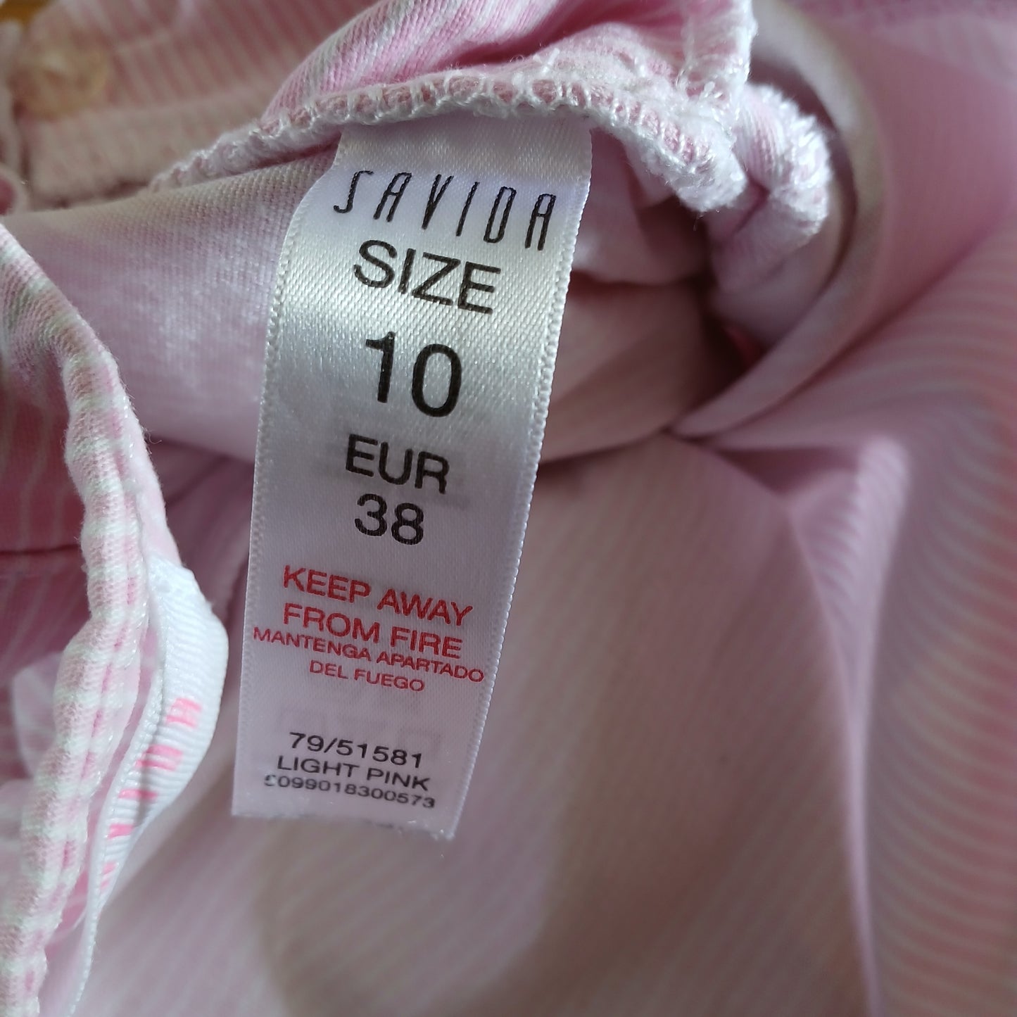 Savida Slim Fit Pink Pinstripe Trousers Size 10