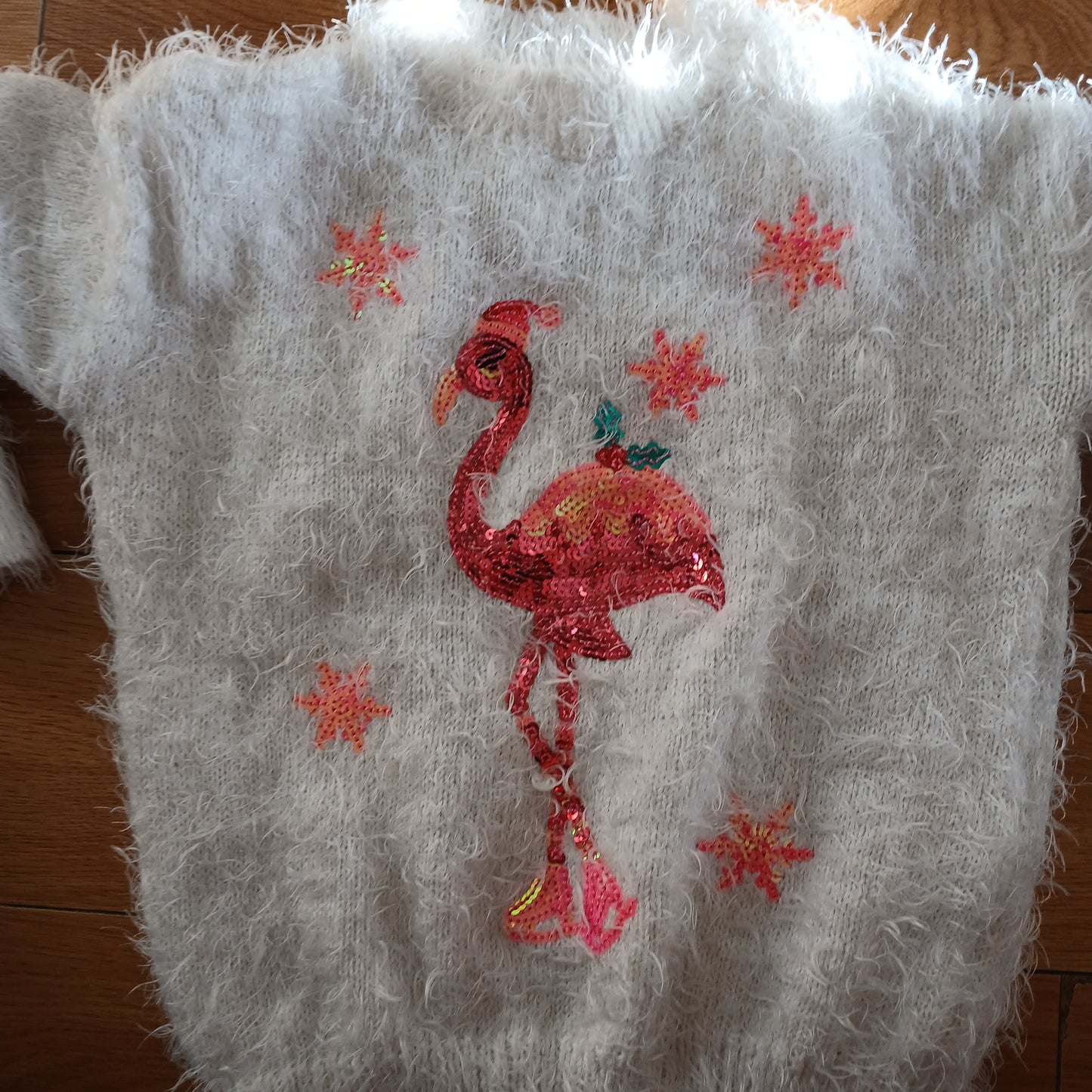 F&F Fluffy Flamingo Christmas Jumper Age 4-5