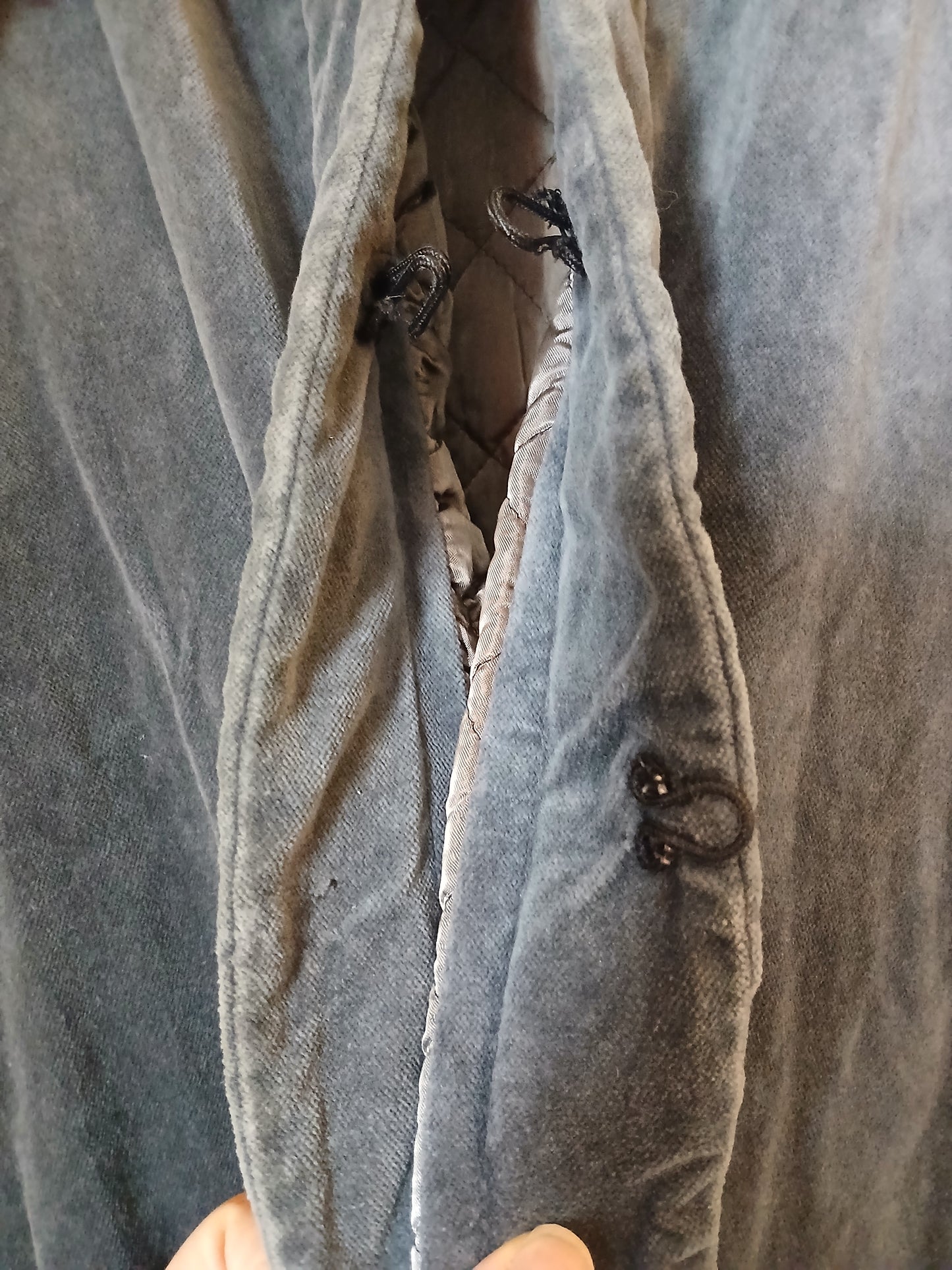 Vintage Chinatown by John Rocha Grey Velvet-Feel Opera Style Coat Size 14