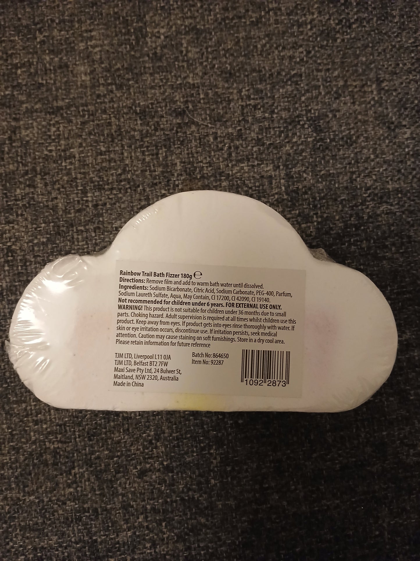 Rainbow Trail Bath Fizzer Bomb