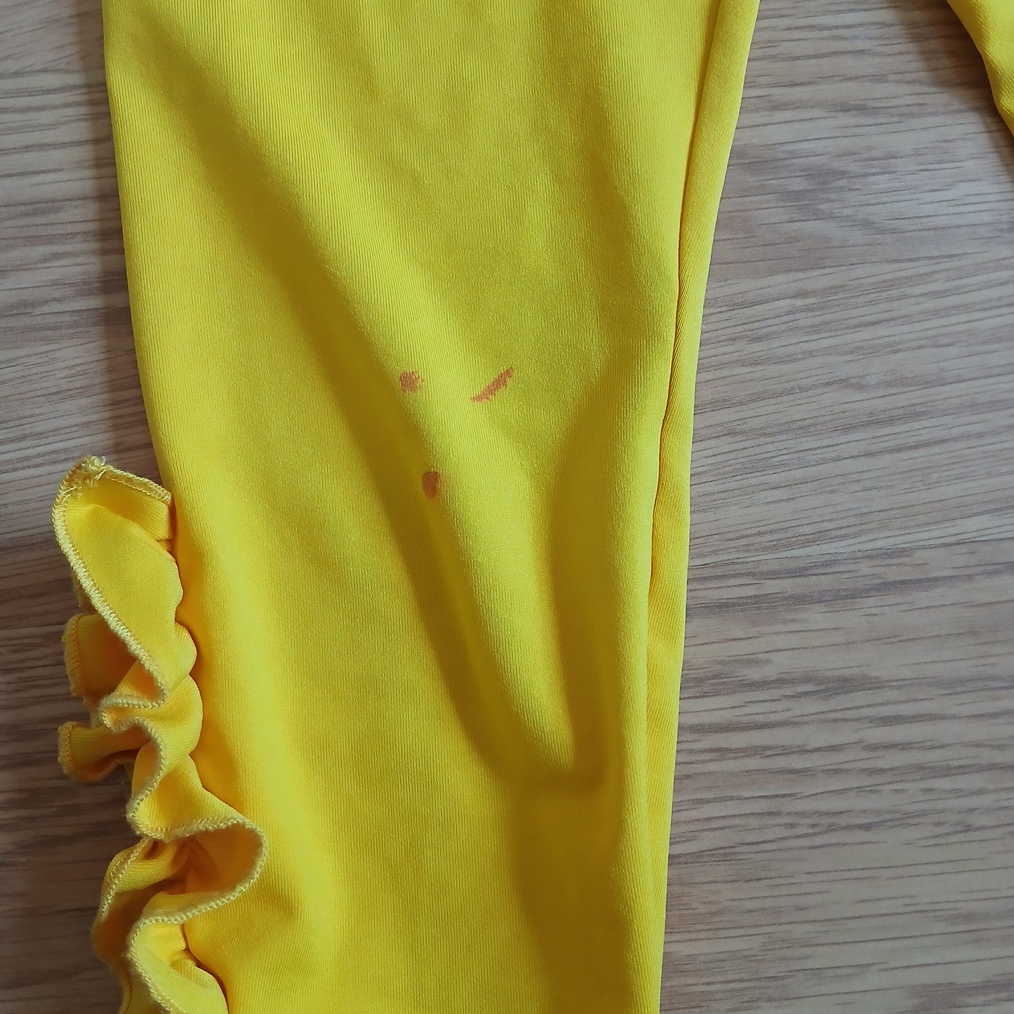 Shein Yellow 3/4 Length Leggings with Ruffles Age 7