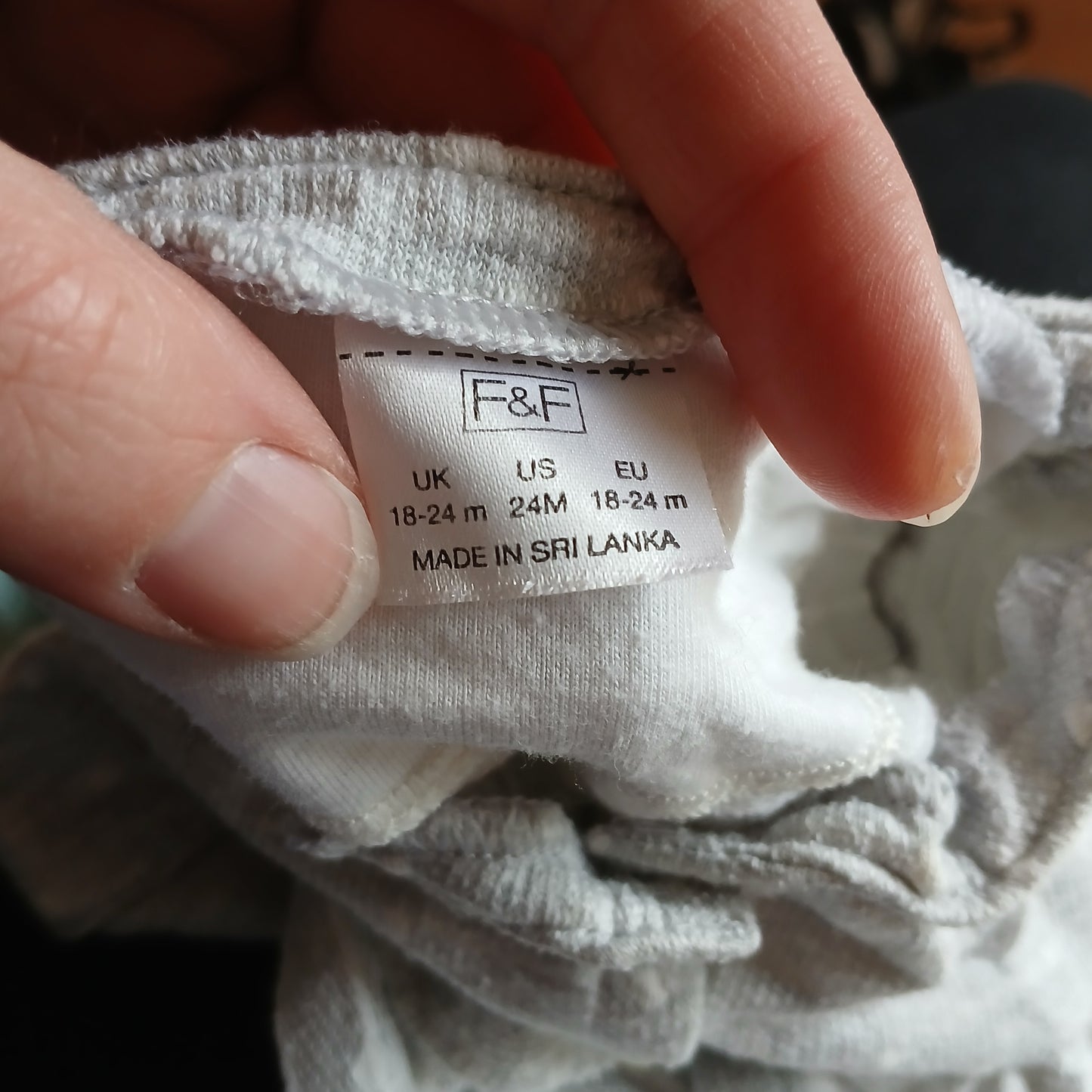 F&F Grey Top Age 18-24 months