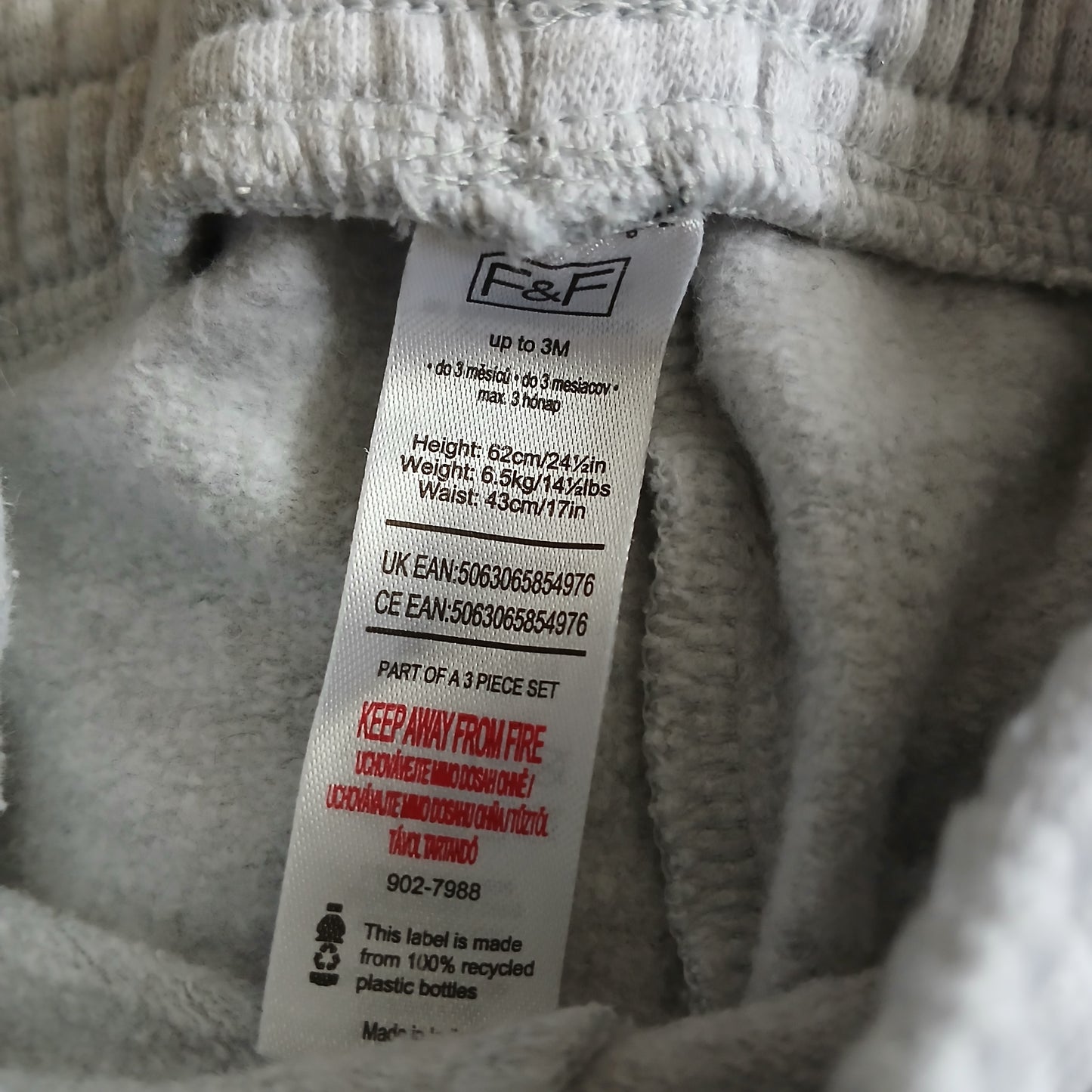 F&F Jogging Bottoms Age 0-3 months