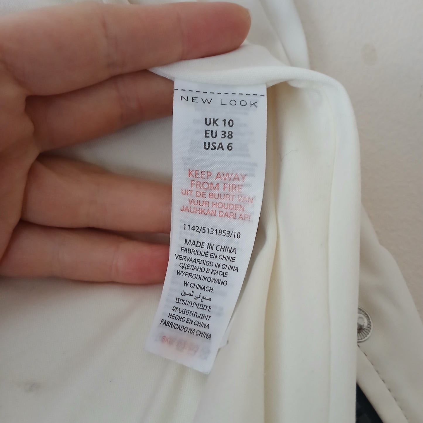 New Look White Rain Coat Size 10