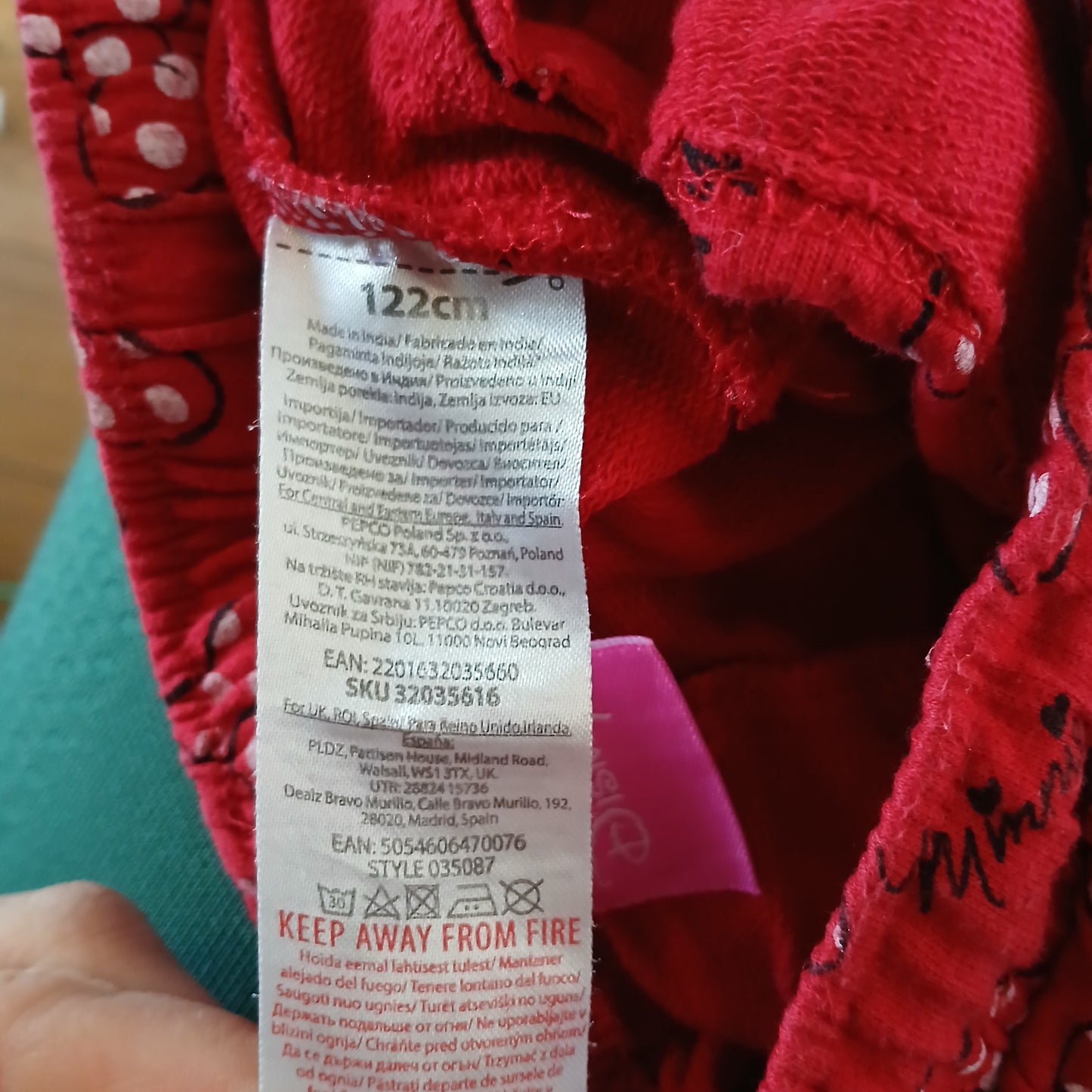 Disney Minnie Mouse Shorts Age 7