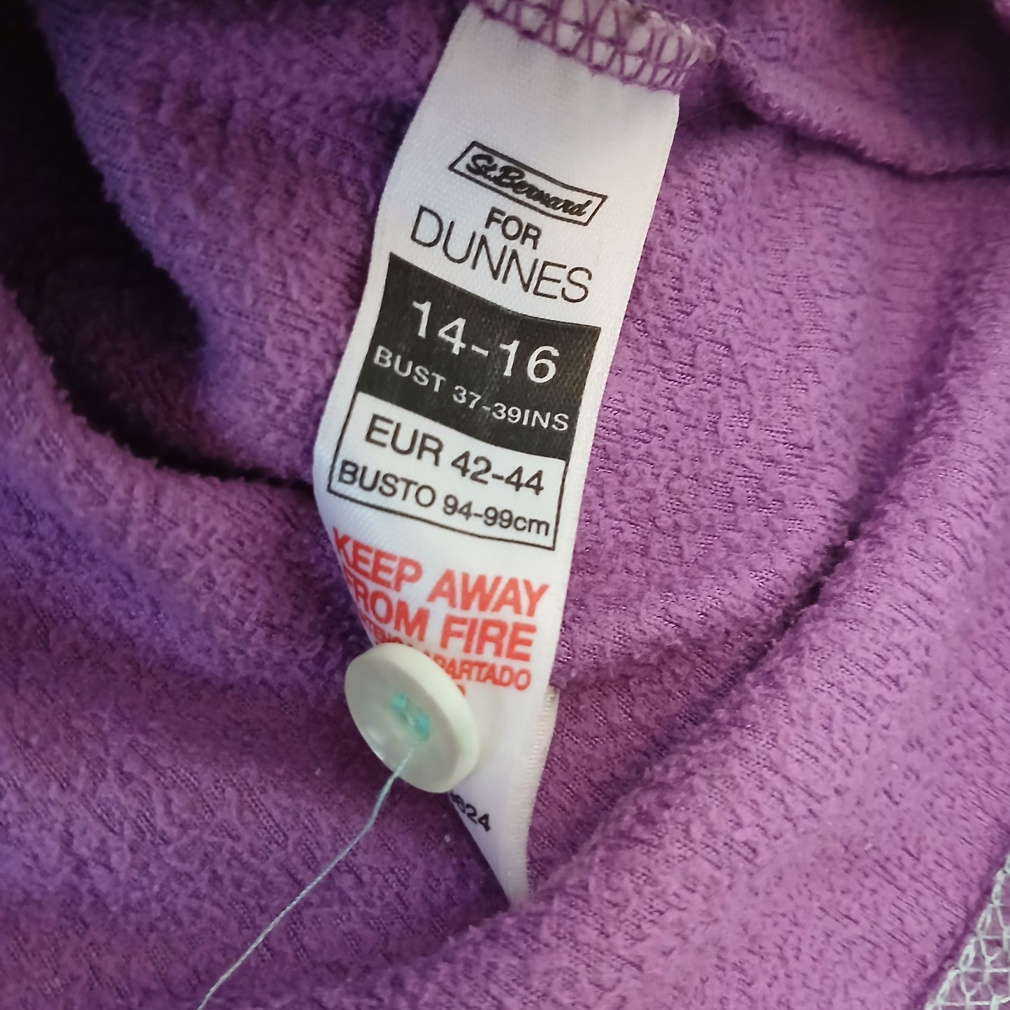 Dunnes Purple Fleece Top Size