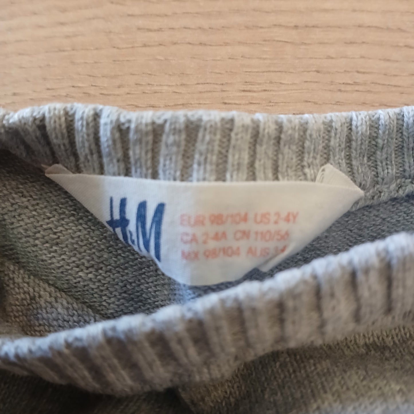 H&M "1952" Grey Jumper Age 2-4