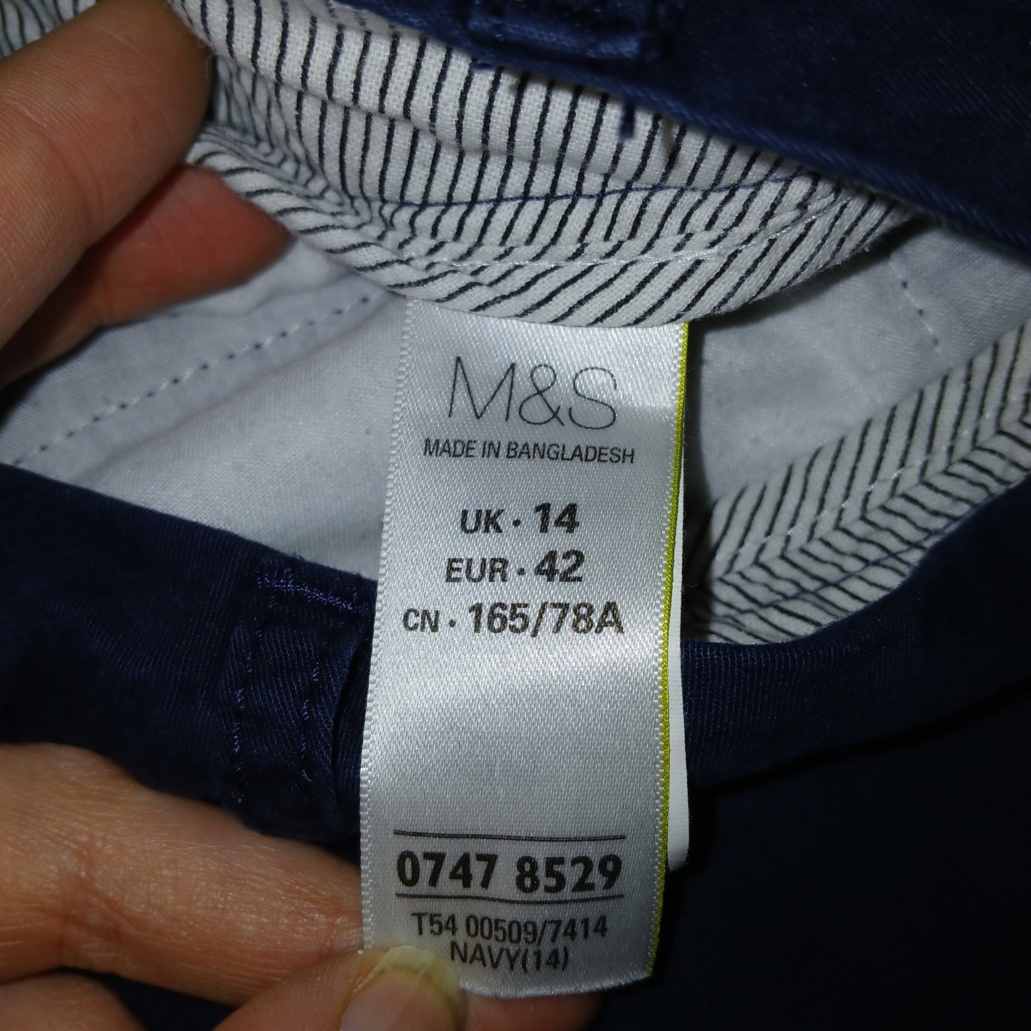 M&S Navy Shorts Size 14