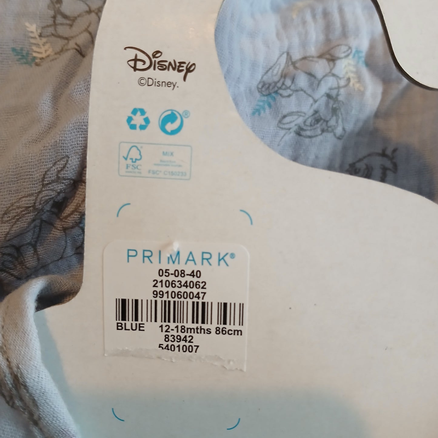 Brand New Disney Baby at Primark Penneys Pyjamas Age 12-18 months
